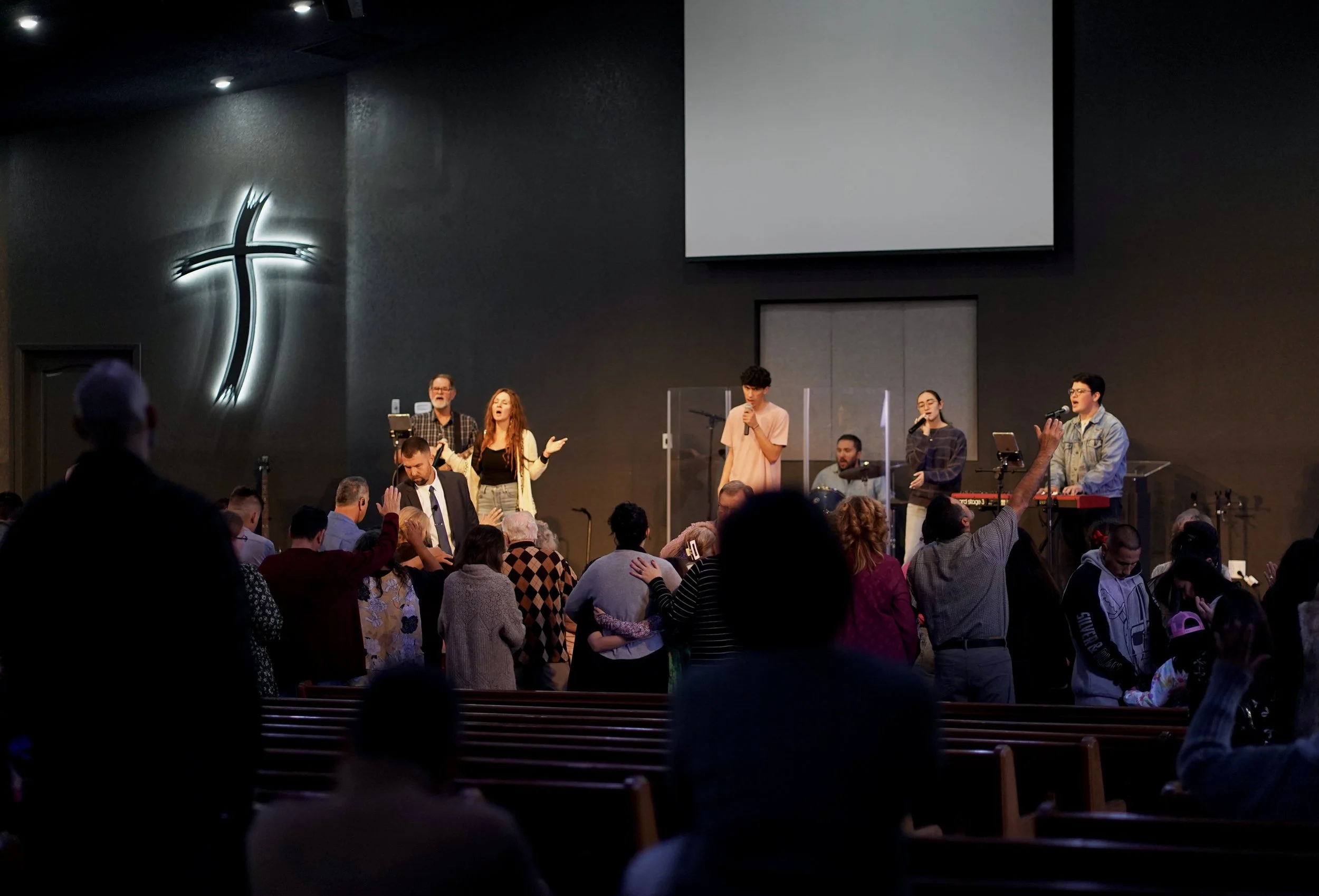 People gathered in worship at Tulare First
